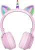 Unicorn Kids Headphones, Foldable Bluetooth Headphones for Girls Boys Toddlers, Light Up Wireless Headphone Birthday