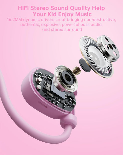 3.5mm Mehomeli Kid Headphones for School, Air Conduction Open Ear Headphones, Jack Wired Cord, Ultra-Comfort, Ergonomic