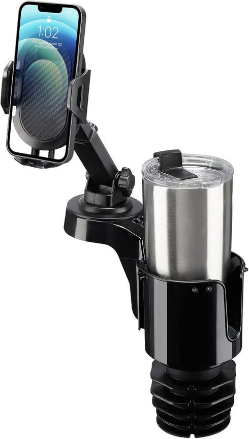 JOYTUTUS Cup Holder Phone Mount for Car, Large Adapter with 360 Degree Rotation, Compatible with iPhone & Samsung