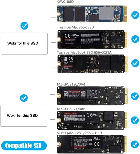Cablecc PCI Express PCI-E 1X to 12+16Pin Convert Card for 2013-2017 Mac Pro Air SSD, Compatible with A1493 A1502 A1465