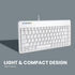 Perixx PERIBOARD-409WU, Wired USB Mini Keyboard, White, US English