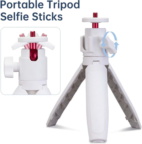 DMIDITIR 360 6.3-12.2 Inch Portable Camera Tripod, Phone Tripod with Ball Head Mount with Phone Holder, Adjustable