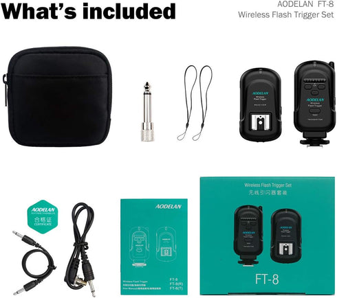 Wireless Flash Trigger 2.4 GHz with Transmitter and Receiver for Canon, Nikon, Panasonic, Olympus, Fuji, Pentax, Sony