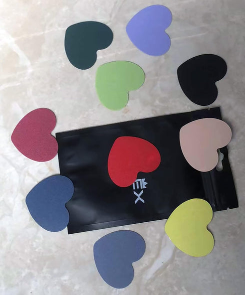 SALEX Set 9 3M 9 Pack Replacement Metal Plates with Matte Hearts. Kit of Round Iron Discs Without Holes for Magnetic