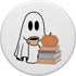 Cute Ghost Pumpkin Book Reading Halloween Bookish PopSockets Adhesive PopGrip