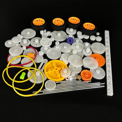 URIMPAVIDO 82PCS Set 0.5 Set Plastic Gears Motor Gear Accessories for DC Motor DIY Model Toys RC Car Robot Gear
