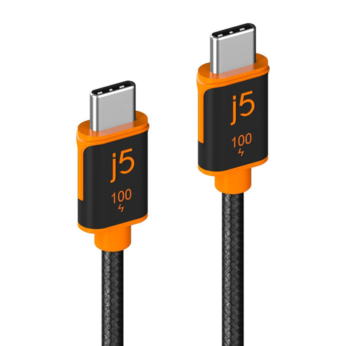 j5create USB C to USB C 100W Fast Charging Cable 5.9ft / 1.8m, Double Braided, Built-In E-Marker Chip for Samsung