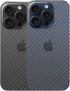 iPhone 15 Pro 3D Carbon Fiber Back Screen Protector - Ultra Thin, Transparent - 2 Pack