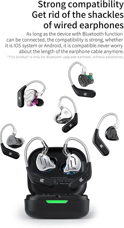 erjigo TWS + Earbuds Hook - 2Pin Connector with Mic, 30 Hours Playback, Compatible with KZ-AZ09 Earphones (C Pin)