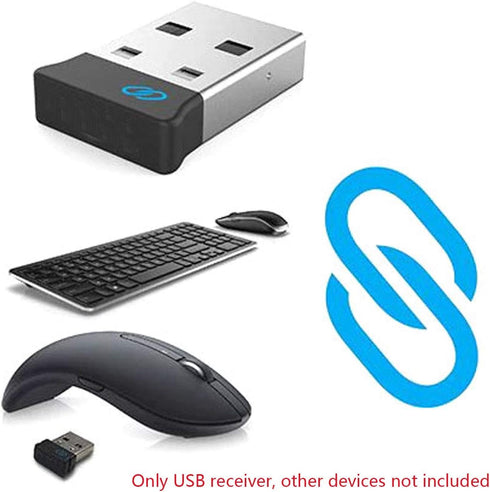 Universal Pairing USB Receiver, Rechargeable for Dell WM527, WM514, KM714, KM717, WM326, WK636P Wireless Keyboard and