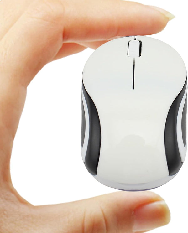 Cute Mini Wireless Mouse, Small Size Portable USB Optical Mice, 3 Buttons 1000 DPI Cordless for Laptop PC Notebook