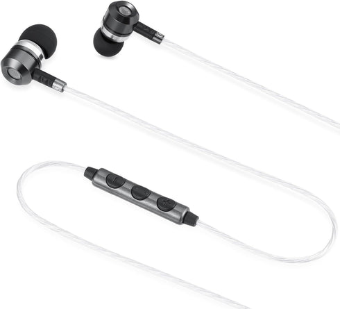 sephia Sp3060VC Earbuds Wired in Ear Headphones with Microphone, Noise Isolating Tips, Enhanced Bass, 3.9 Feet Cord