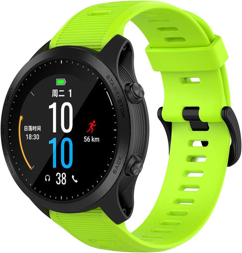 3-Pack Silicone Bands for Garmin Forerunner 945 Smartwatch, Replacement Strap (Black, White, Green)