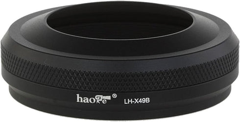 Haoge LH-X49B 2in1 All Metal Ultra-thin Lens Hood with Adapter Ring Set for Fuji X100 Series & FinePix X70 Black