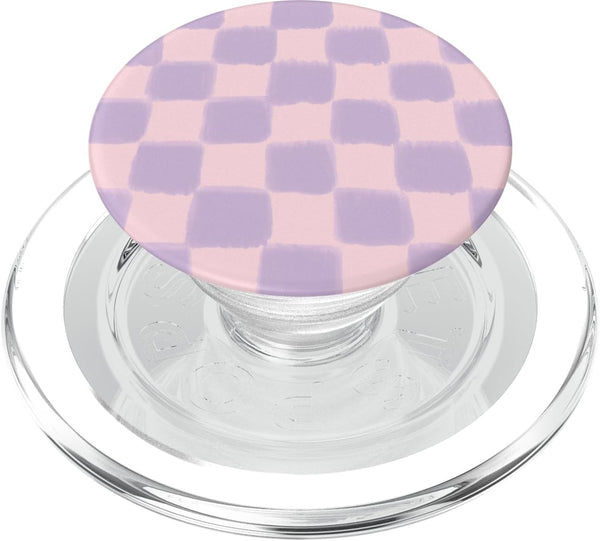 PopSockets Phone Grip Pink & Purple Checker PopGrip for MagSafe
