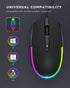 seenda Wired Mouse, USB Computer Mouse with RGB Backlit Optical LED, Attached USB Cord for Laptops, Black