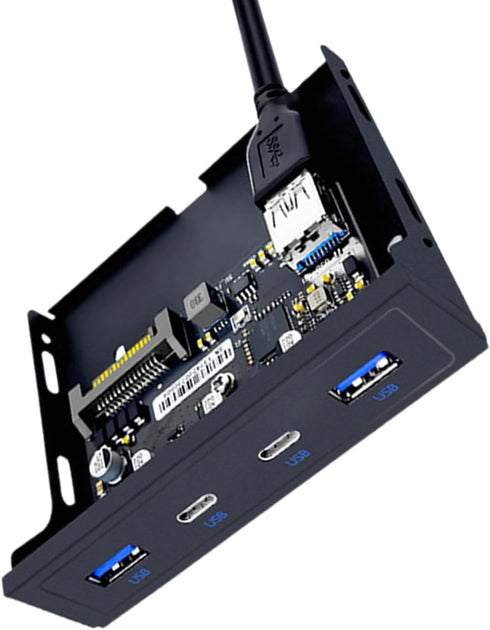 MEIBAOGE USB3.2 3.5" 4 USB3.0, USB3.2, Multiports Front Panel USB Expansion Adapter for Desktops, Soft Drives Bay, USB