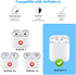 RFUNGUANGO AirPods Case Cover, Black Military Grade Anti-Fall Soft TPU Shock-Absorbing Case for AirPods 2&1 with