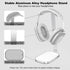 Headphone Stand for AirPods Max, Headset Holder with Aluminum Supporting Rod, Heavy Base Desk Stand Headphones Support Accessory for All Headphones - Silver White