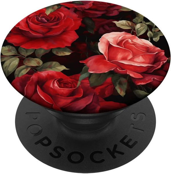 Painterly Picturesque Red Roses Flowering PopSockets Swappable PopGrip