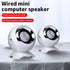 USB Speakers, Mini Wired Computer Speaker, Powered Multimedia Stereo Sound with 3.5mm Audio Jack (Pink)
