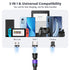 Magnetic Charging Cable 4 Pack (3.3ft/6.6ft/6.6ft/10ft), 540 Degree Rotating Magnetic Phone Charger Cable, 3 in 1 Nylon