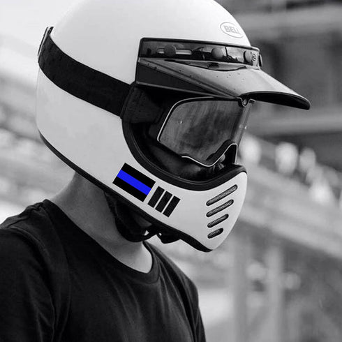 10 Pack Reflective License Plate Stickers (1.5" x 1") - Police Thin Blue Line Vinyl Decal Stickers Honoring Law