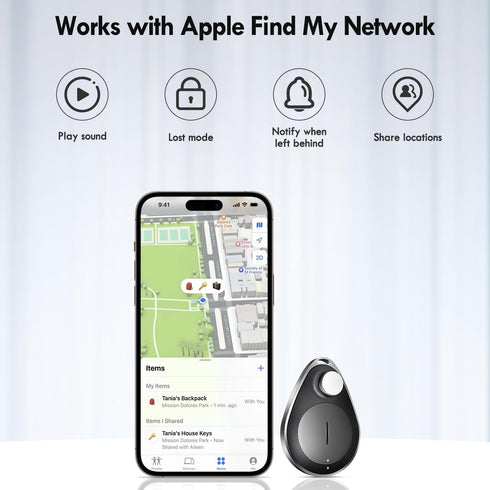 Utag GPS Tracker for Kids Hidden, Key Finder Tracker Waterproof Bluetooth Tracker with pin,Works with Apple Find My (iOS only),Lost Mode,uitable for Children, Elderly, Pets, Backpack,Luggage