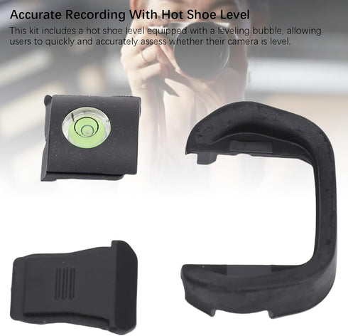 Yunir R5 R6 Camera Eye Cup, Hot Shoe Cover with Bubble Level Kit, Viewfinder Protector for Camera Accessories