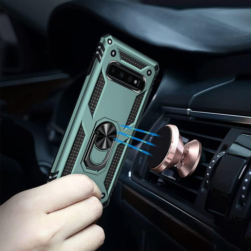 Aozuoton Galaxy S10 Case, Military Grade Shockproof Protective Phone Cover, 16ft Drop Tested - Dark Green