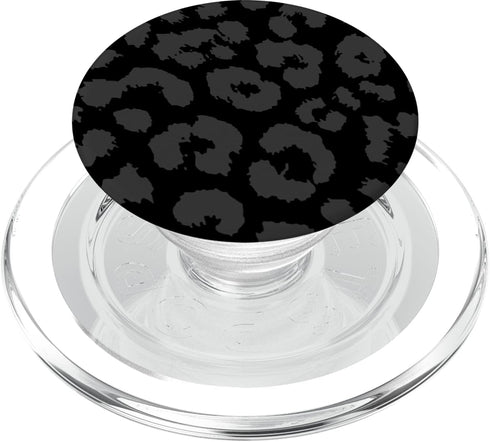 Black Gray Cheetah Print, Leopard Skin Pattern PopSockets PopGrip for MagSafe