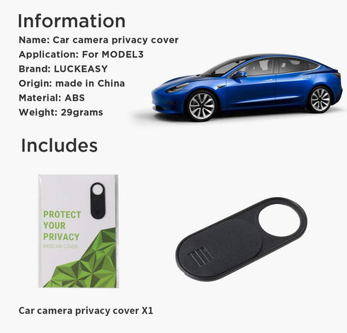 LUCKEASY 3 2017-2020 1PCS/Set Webcam coverfor Tesla Model Car Camera Privacy Cover