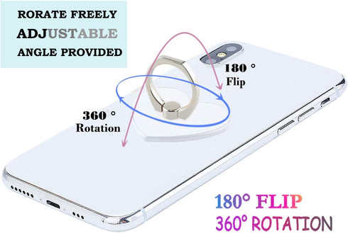 Transparent Heart Cell Phone Ring Holder, 360 Rotation Clear Heart Finger Ring Grip Stand for Phones