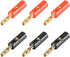 uxcell 4mm Banana Plugs Speaker Wire Cable - 6pcs 10A Screw Plugs Connectors in 2 Colors
