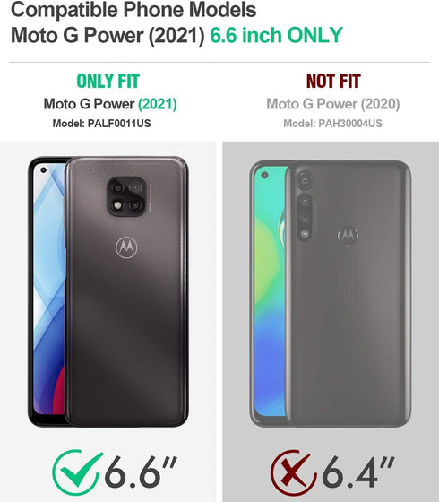 Poetic Guardian Case for Motorola Moto G Power (2021), Full-Body Hybrid Shockproof Bumper Cover, Black/Clear, 20FT
