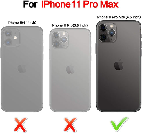 HianDier Wallet Case for iPhone 11 Pro MAX, Slim Protective Flip Folio with Credit Card Slot, White