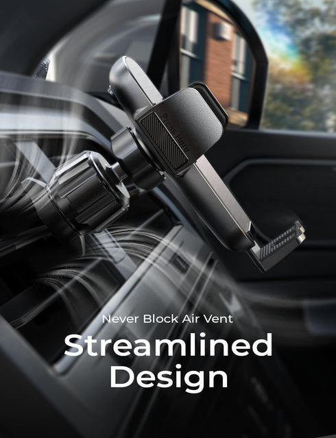 LISEN 360 Car Vent Phone Mount, Upgrade Phone Holders for Your Car Vent Wider Clamp & Metal Hook Phone Holder [Thick
