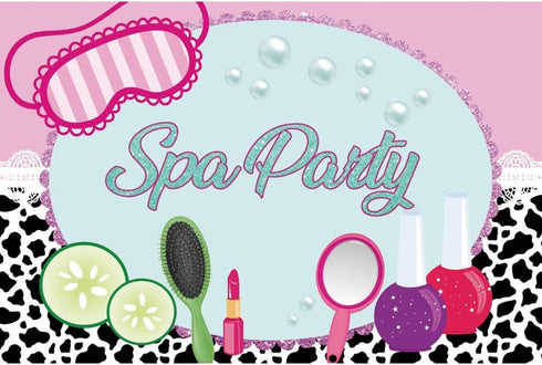 DORCEV 7x5ft Spa Party Decorations for Girls Spa Party Backdrop Sweet Pink Party Background for Photography Makeup