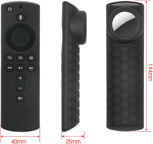 TV Stick 4K Remote Cover with Airtag Holder, 2 in 1 Alexa Voice Control Cover Compatible with Air Tag and TV Stick