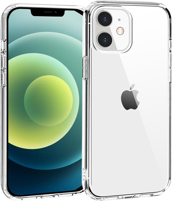 TENOC Phone Case Compatible with iPhone 12 Mini, Non-Yellowing Clear Protective Bumper Hard Back Cover for 5.4 Inch