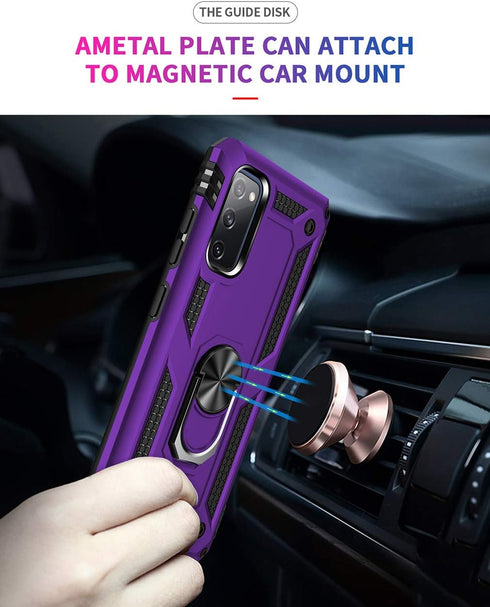 Samsung Galaxy S20 FE Case with Screen Protector - Military Grade 16ft Drop Tested Cover, Magnetic Kickstand, Purple