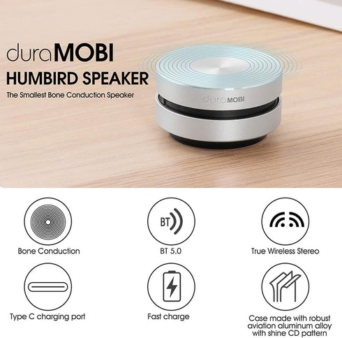 Mini Portable Wireless Speaker, Bone Conduction Stereo Bass Sound, Creative Music Player with Built-in Mic