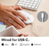 Macally Wired USB C Mouse for Mac & Windows - 3 Button & Scroll Wheel USB Type C Mouse - Comfortable Ambidextrous Design - Compact Wired Mouse with Optical Sensor & DPI Switch 800/1200/1600/2400 by Macally