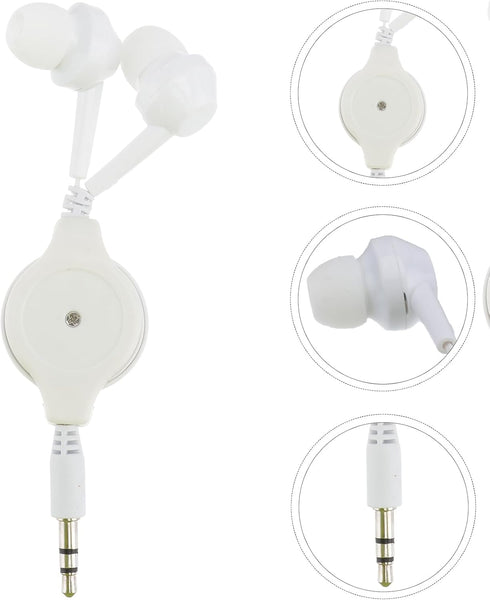 Hemobllo Retractable Earphones, 3 Pcs Wired in Ear Headphones 3.5mm Jack Stereo Wired Earbuds for Phones
