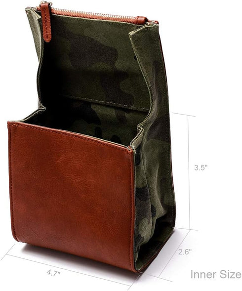 CANPIS Mirrorless Camera Case - Leather Small Camera Bag Lens Pouch, Photography Travel Bag, Outdoor Storage