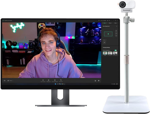 AceTaken 2/Meet Insta360 2C White Webcam Stand Holder Compatible with OBSBOT Meet SE and Link White Webcams