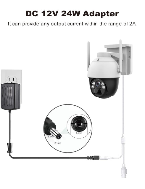 LONNKY 12V 2A 1 4 DC Security Camera Power Adapter Combine with to Power Splitter for CCTV Security Camera System