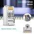 Shielded RJ45 Cat5 Cat6 Pass Through Connectors - 3 Prong 8P8C Gold Plated Pass-Thru Modular Data Plug for FTP/STP Network Cable & Solid Wire 20Pack