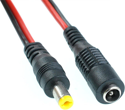 Oiyagai 5 Pairs DC Power Pigtail Cables - Upgraded 22 AWG Wiring with 2.1mm x 5.5mm Connectors for Home Security and