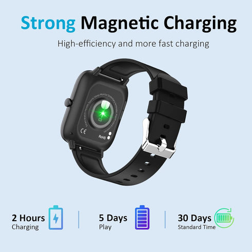 Smart Watch for iPhone/Android Phones (Answer/Make Calls) - 1.69" HD Screen Fitness Tracker: Heart Rate/Sleep/Blood